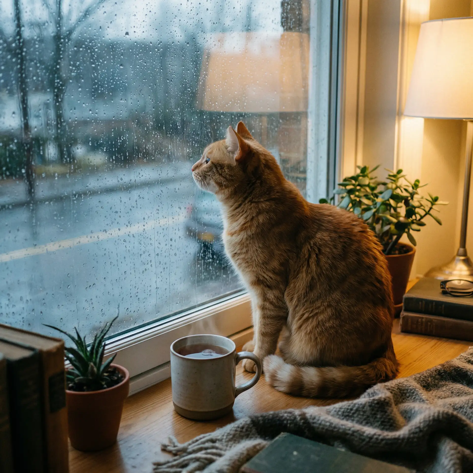 猫咪望着窗外的雨 - 喜爱夜蒲1高清国语完整版